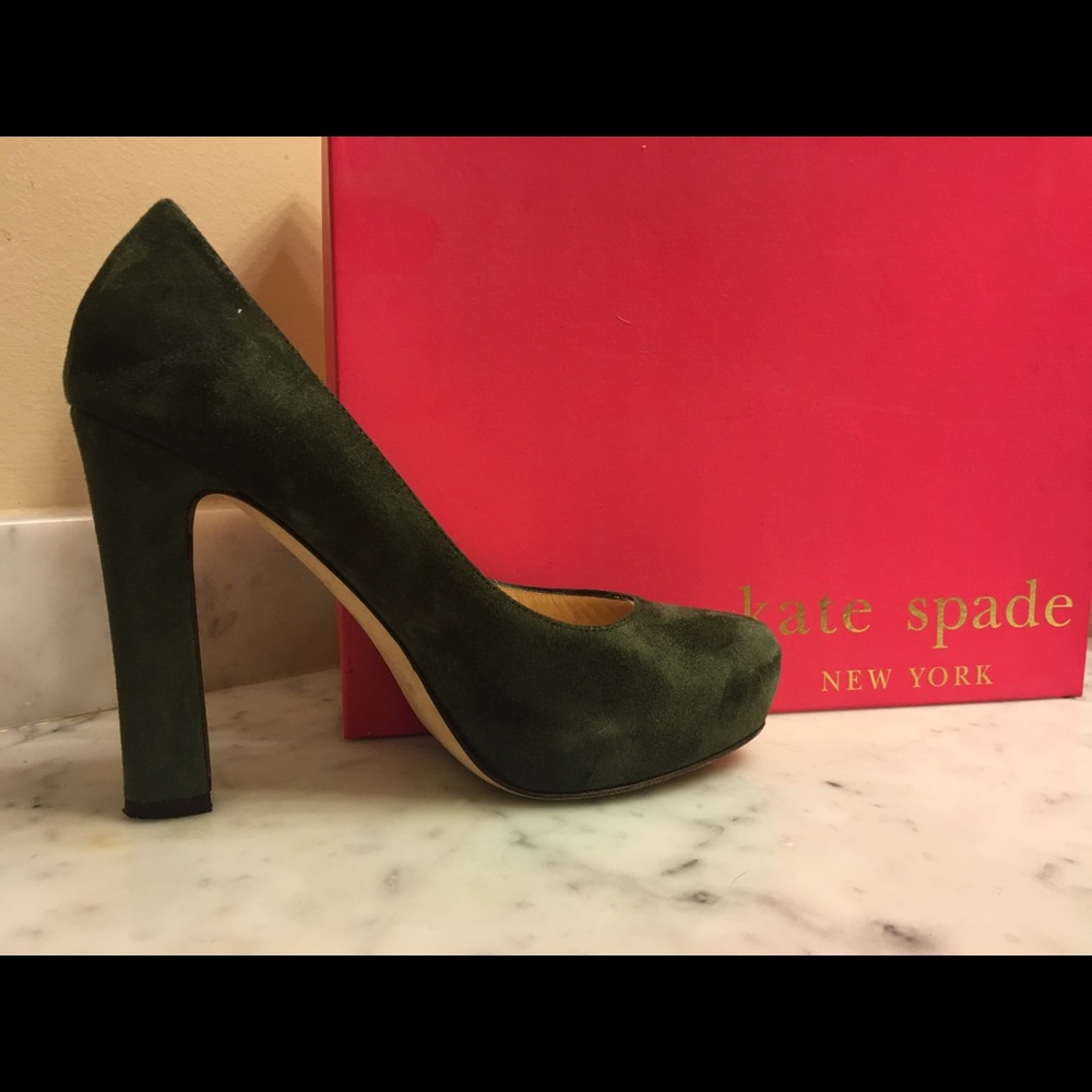 Kate Spade Green Suede Heels